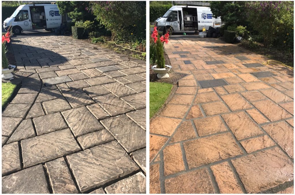 Before and after Driveway Cleaning